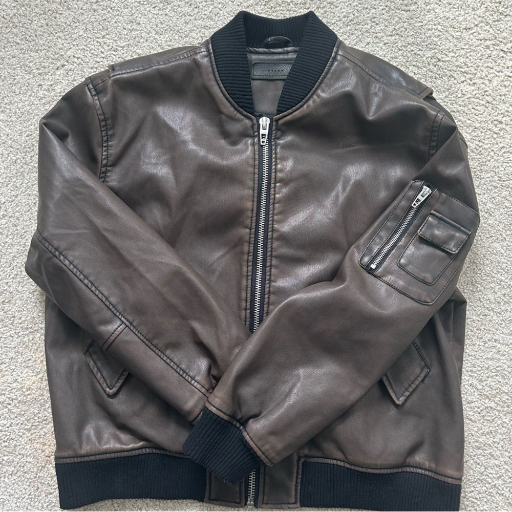Blank NYC Faux Leather Bomber Jacket